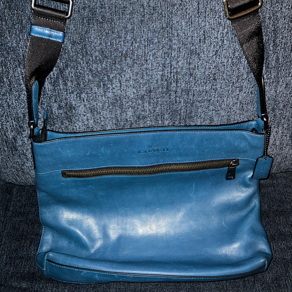 COACH Blue Leather Cross Body Bag